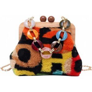 Womens Shoulder Bag Crossbody Tote Purse Corduroy Chain Y2K Clutch Wallet